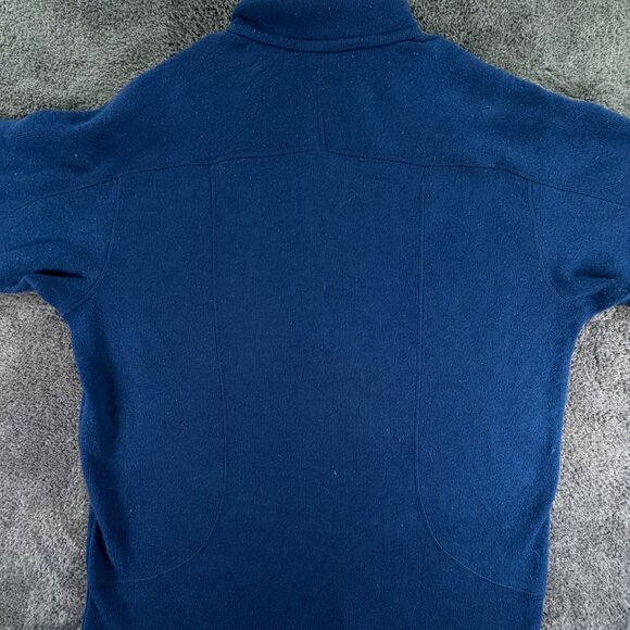 Patagonia Large Blue Fleece Pullover 1/4 Zip Jacket w/ Logo, Pocket Outdoors - Picture 13 of 13